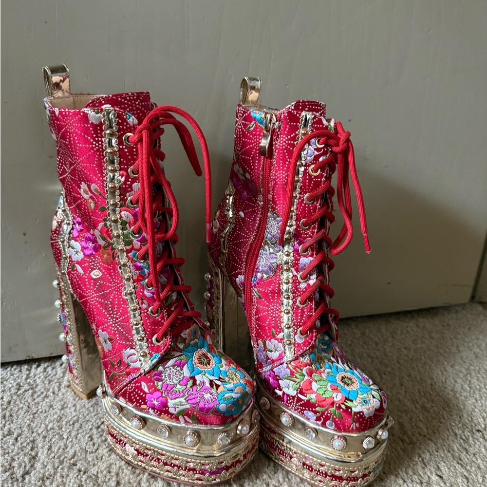Floral Embellished Akira Azalea Wang Women's Boots